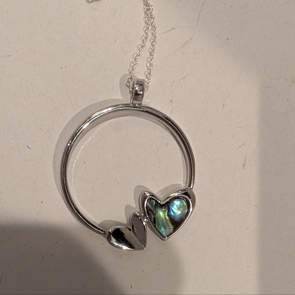 Abalone Circle Pendant Necklace